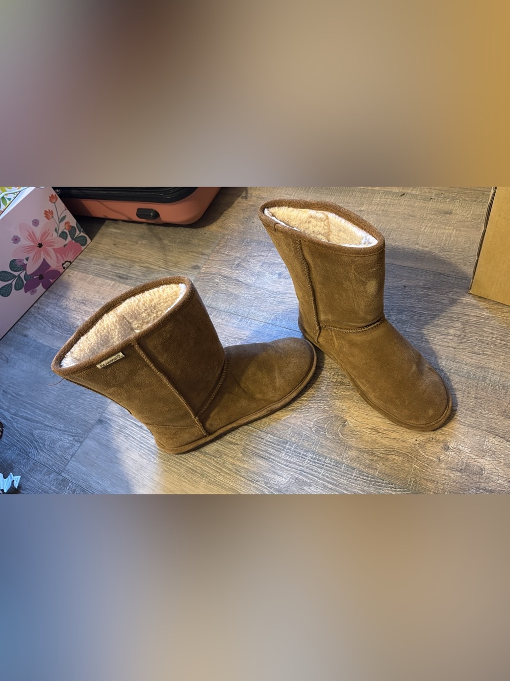 BearPaw Women's Mid-Calf Faux Suede Boots in Brown